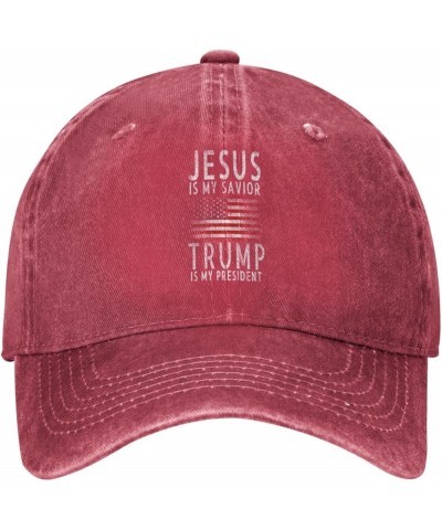 Jesus is My Savior Trump is My President Baseball Cap Men Hats Sun hat for Women Cowboy hat Dad Hat Trucker hat Black Red $9....