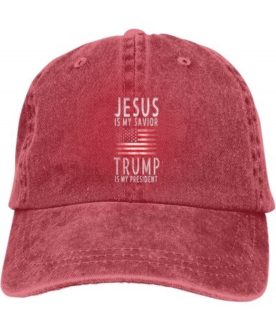 Jesus is My Savior Trump is My President Baseball Cap Men Hats Sun hat for Women Cowboy hat Dad Hat Trucker hat Black Red $9....