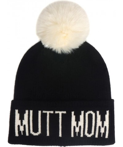 Dog Mom Dog Dad Knit Hat Beanie Touqe Mutt Mom Black Hat $11.95 Skullies & Beanies