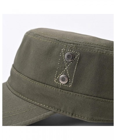 Mens Fashion Casual Cotton Flat Top Sunshade Washing Hat Hiking Hat Hat Bullseye Hat B-army Green $9.84 Sun Hats