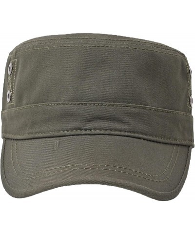 Mens Fashion Casual Cotton Flat Top Sunshade Washing Hat Hiking Hat Hat Bullseye Hat B-army Green $9.84 Sun Hats