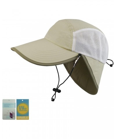 Taslon UV Large Bill Flap Cap, One Size, Khaki $16.18 Sun Hats