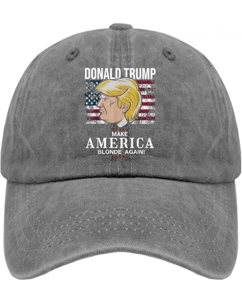 Make America Blonde Again Trump 2024 Hats for Men Golf Humor Trucker Mens Black Vintage Caps Gift Hat Slogan Hat Pigment Gray...