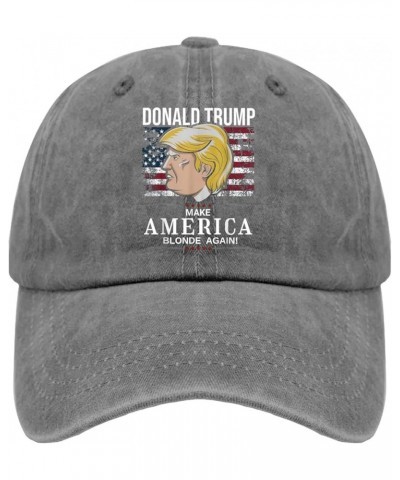 Make America Blonde Again Trump 2024 Hats for Men Golf Humor Trucker Mens Black Vintage Caps Gift Hat Slogan Hat Pigment Gray...