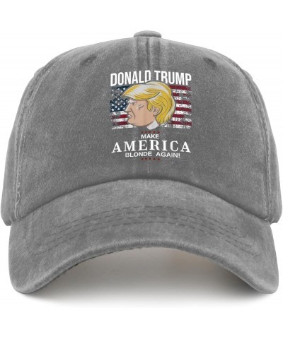 Make America Blonde Again Trump 2024 Hats for Men Golf Humor Trucker Mens Black Vintage Caps Gift Hat Slogan Hat Pigment Gray...