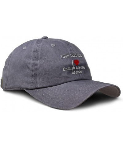 Custom Soft Washed Baseball Cap (Love) Springer Spaniel Red Heart Pet Lovers Grey Personalized Text Here $15.89 Baseball Caps