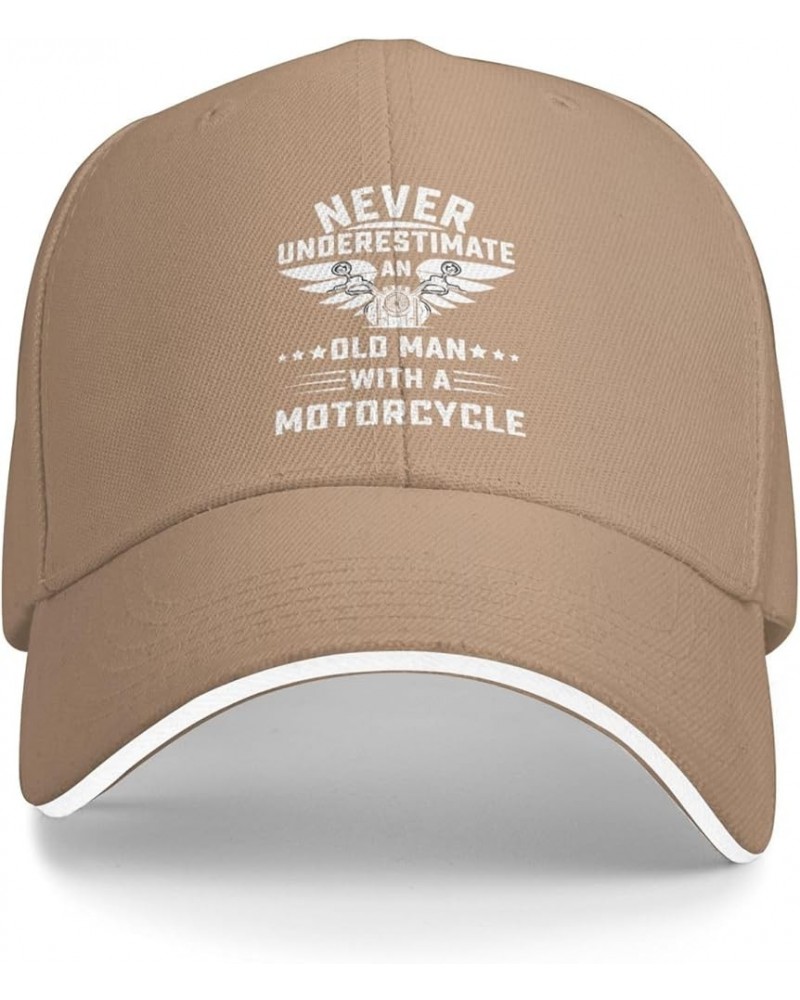 Never Underestimate an Old Man with A Motorcycle Baseball Cap Sandwich Brim Hats for Men Women Adjustable Caps Natural $11.48...