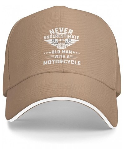 Never Underestimate an Old Man with A Motorcycle Baseball Cap Sandwich Brim Hats for Men Women Adjustable Caps Natural $11.48...