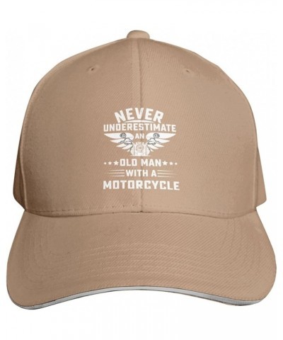 Never Underestimate an Old Man with A Motorcycle Baseball Cap Sandwich Brim Hats for Men Women Adjustable Caps Natural $11.48...