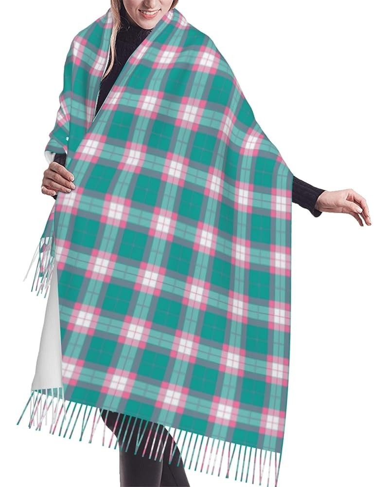 Blue Red White Tartan Plaid Scottish Imitation Cashmere Tassel Scarf Winter Scarf Autumn Softest Classic Warm 10 $13.06 Scarves