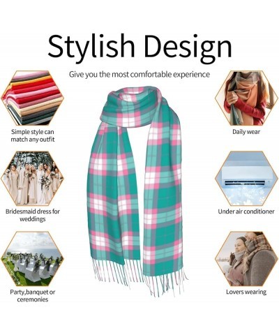 Blue Red White Tartan Plaid Scottish Imitation Cashmere Tassel Scarf Winter Scarf Autumn Softest Classic Warm 10 $13.06 Scarves