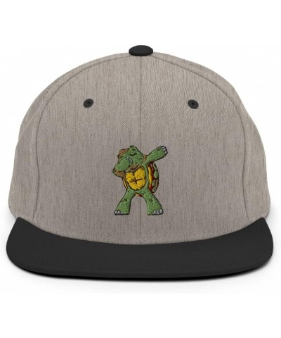 Turtle Dabbing Snapback Hat | Fun Dabbing Embroidered Classic Snapback Cap | Gift for Turtle Enthusiast Heather/Black $20.13 ...