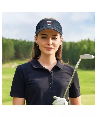 Try Harder Today Sun Visor Hats for Women Men Sun Hat Vintage Golf Hat Adjustable Baseball Cap Navy Blue $10.40 Visors