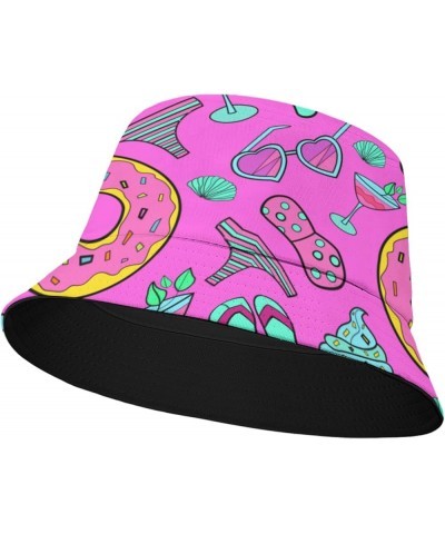 Cool Bucket Hats ice Cream Doodles Bucket Hats Sweet Flodable Womens Hat Swimming Pool Accessories for Dance Hand 4 $9.15 Buc...