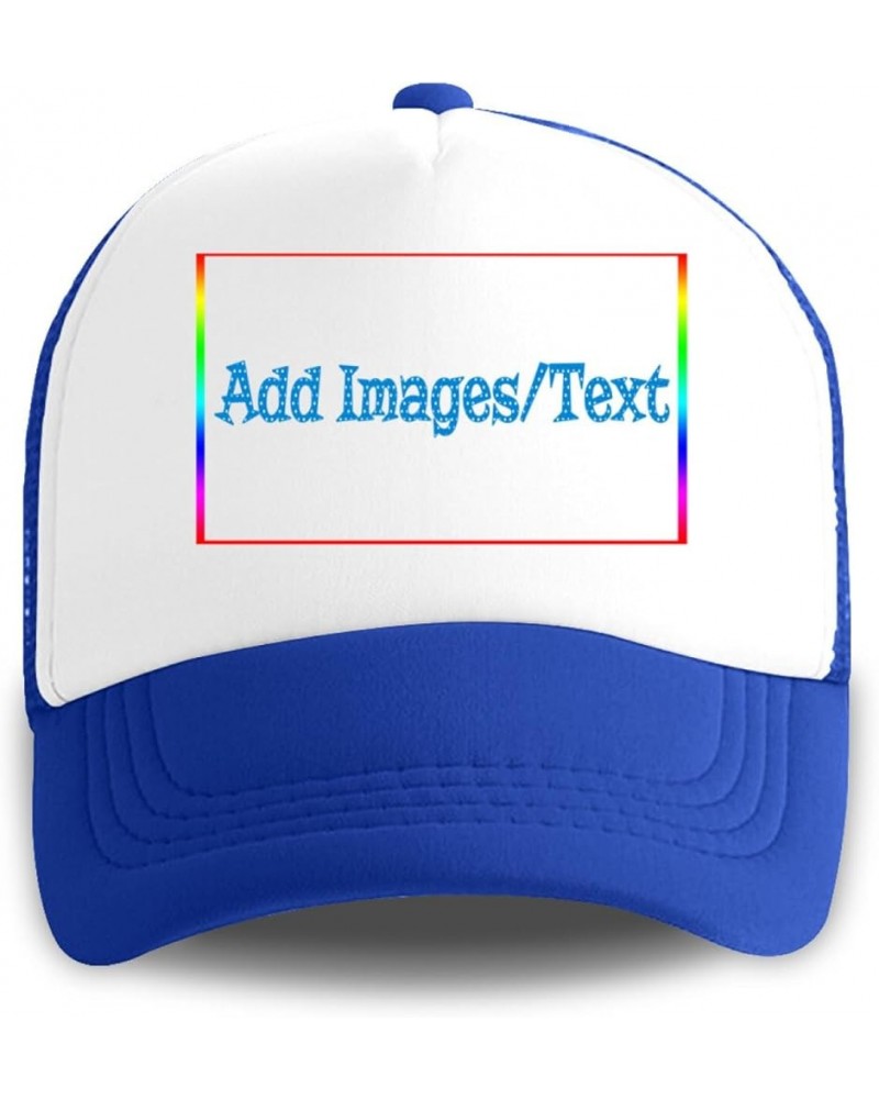 Custom Sun Hat Add Images Text Curved Mesh Hat Valentine's Day Gifts Royal Blue 0 $12.41 Visors