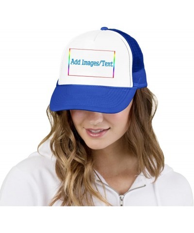 Custom Sun Hat Add Images Text Curved Mesh Hat Valentine's Day Gifts Royal Blue 0 $12.41 Visors