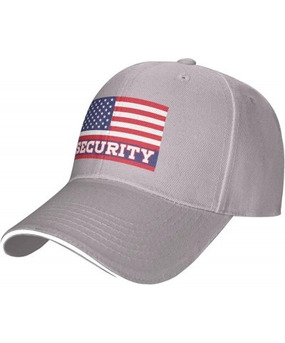 Security Baseball Hat America Flag Security Hat Men Women Security Trucker Hat Security Cap Funny Gift Hat Black Gray $9.44 B...