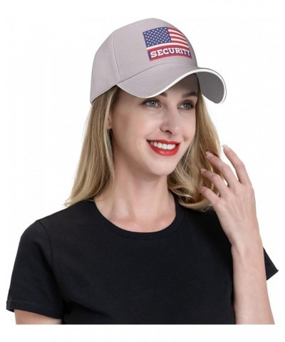 Security Baseball Hat America Flag Security Hat Men Women Security Trucker Hat Security Cap Funny Gift Hat Black Gray $9.44 B...