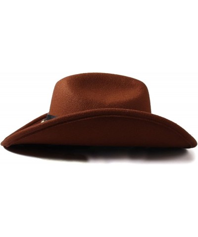 Women Men Wool Cowboy Hat Wide Brim Shapeable Western Sombrero Hombre Fedora Hat Light Coffee $22.24 Cowboy Hats