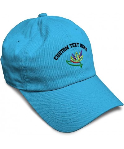 Soft Baseball Cap Plants Bird of Paradise Embroidery Flowers and Plants Cotton Dad Hats for Men & Women Aqua Personalized Tex...