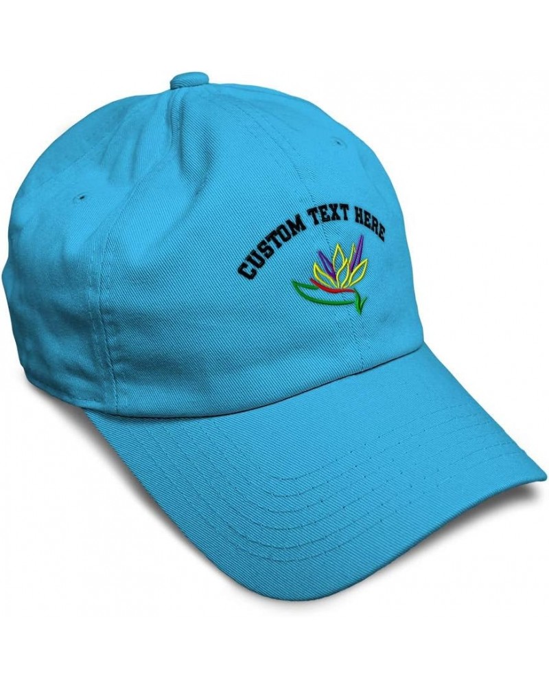 Soft Baseball Cap Plants Bird of Paradise Embroidery Flowers and Plants Cotton Dad Hats for Men & Women Aqua Personalized Tex...