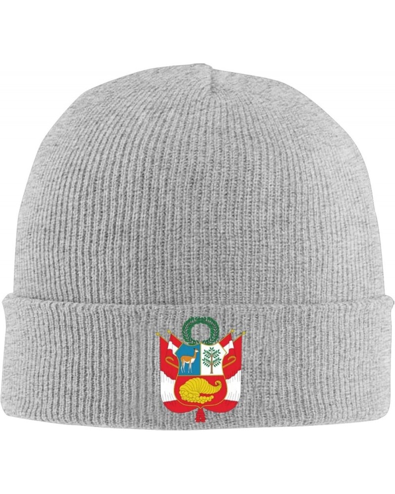 Coat of Arms of Peruvian Cozy Knitted Hat for Winter - Warm Comfort Black Gray $15.39 Skullies & Beanies