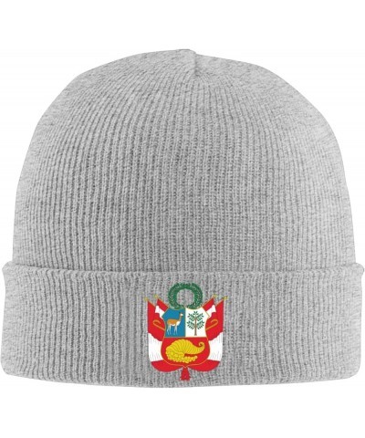 Coat of Arms of Peruvian Cozy Knitted Hat for Winter - Warm Comfort Black Gray $15.39 Skullies & Beanies