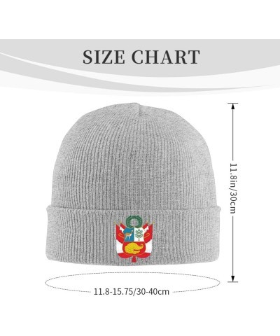 Coat of Arms of Peruvian Cozy Knitted Hat for Winter - Warm Comfort Black Gray $15.39 Skullies & Beanies