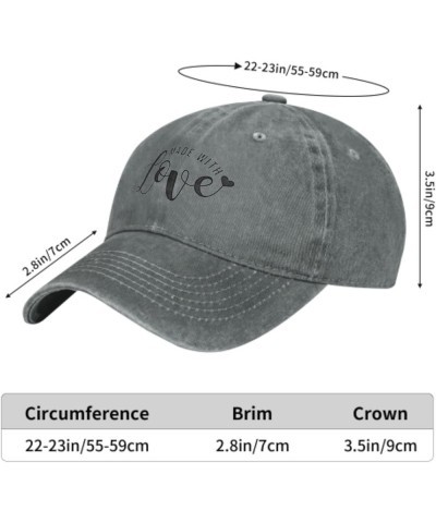 Trucker Caps Baseball Cap with Your Text Funny Baseball Cap Made With Love Inscription Lettering Gray3 $9.48 Baseball Caps