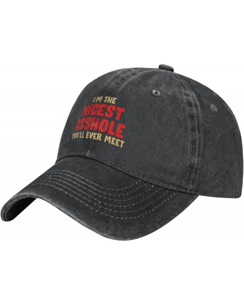 I'm The Nicest Asshole You'll Ever Meet Adult Cowboy Hat Womens Man's Outdoor Baseball Hat Adjustable Black $15.80 Cowboy Hats