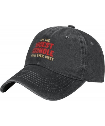 I'm The Nicest Asshole You'll Ever Meet Adult Cowboy Hat Womens Man's Outdoor Baseball Hat Adjustable Black $15.80 Cowboy Hats