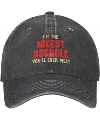 I'm The Nicest Asshole You'll Ever Meet Adult Cowboy Hat Womens Man's Outdoor Baseball Hat Adjustable Black $15.80 Cowboy Hats