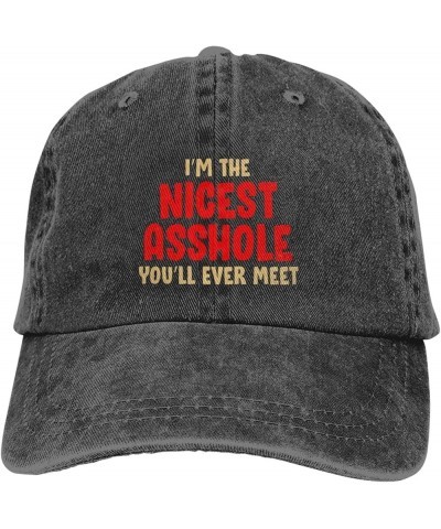 I'm The Nicest Asshole You'll Ever Meet Adult Cowboy Hat Womens Man's Outdoor Baseball Hat Adjustable Black $15.80 Cowboy Hats