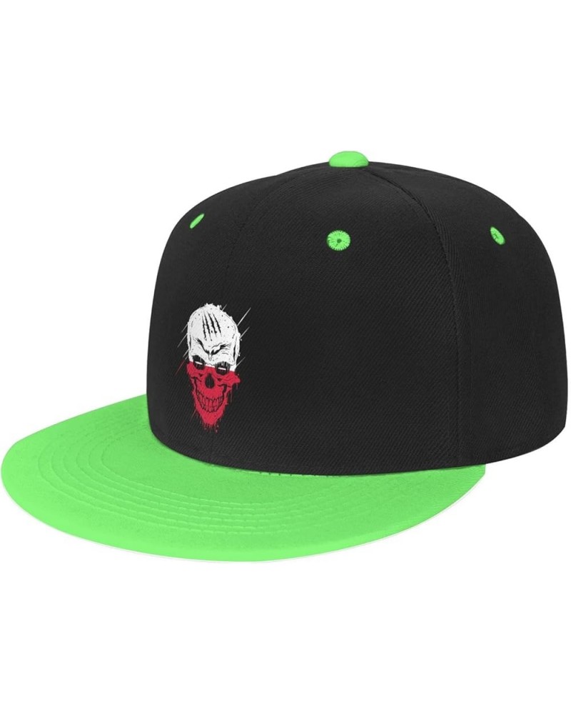 Creative Poland Patriot Skull National Flag Baseball Cap for Men Women Snapback Hat Adjustable Flat Bill Hats Green $14.83 Ba...