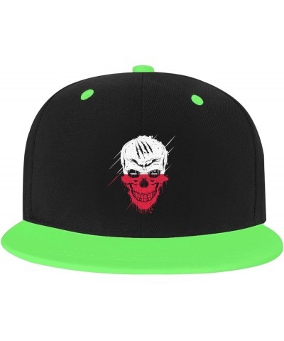 Creative Poland Patriot Skull National Flag Baseball Cap for Men Women Snapback Hat Adjustable Flat Bill Hats Green $14.83 Ba...