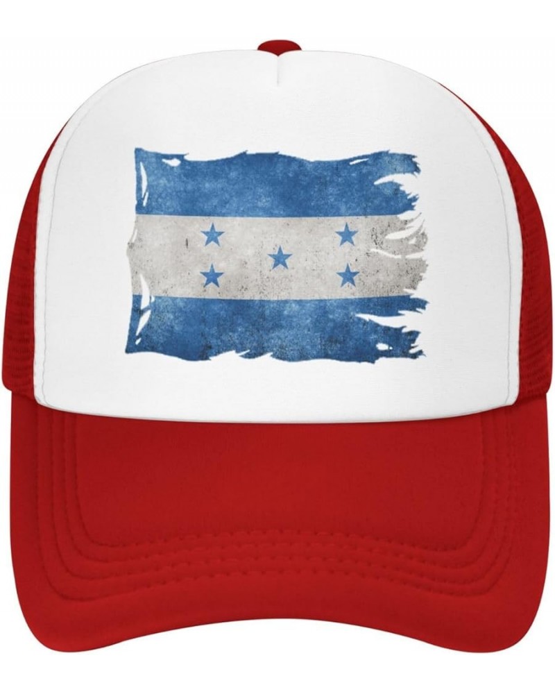 Vintage Torn Broken Honduras Flag Mesh Baseball Cap Red $10.70 Baseball Caps