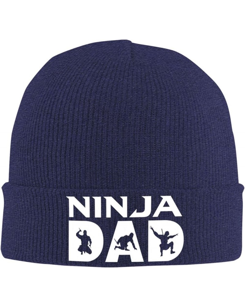 Ninja Dad Knit Hat Unisex Winter Cuffed Black Soft Warm Ski Hat Navy Blue $10.06 Skullies & Beanies