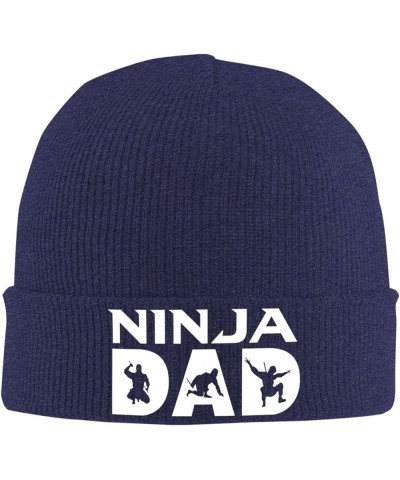 Ninja Dad Knit Hat Unisex Winter Cuffed Black Soft Warm Ski Hat Navy Blue $10.06 Skullies & Beanies