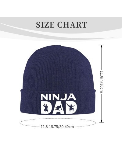 Ninja Dad Knit Hat Unisex Winter Cuffed Black Soft Warm Ski Hat Navy Blue $10.06 Skullies & Beanies