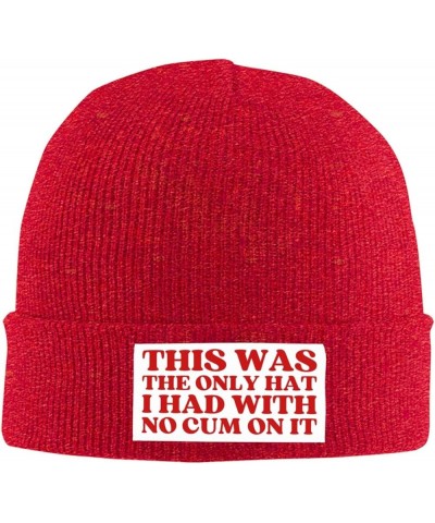 This was The Only Hat I Had with No Cum On It Beanie Hat for Men Women Warm Winter Cap Funny Fashion Knit Hat Red $9.89 Skull...