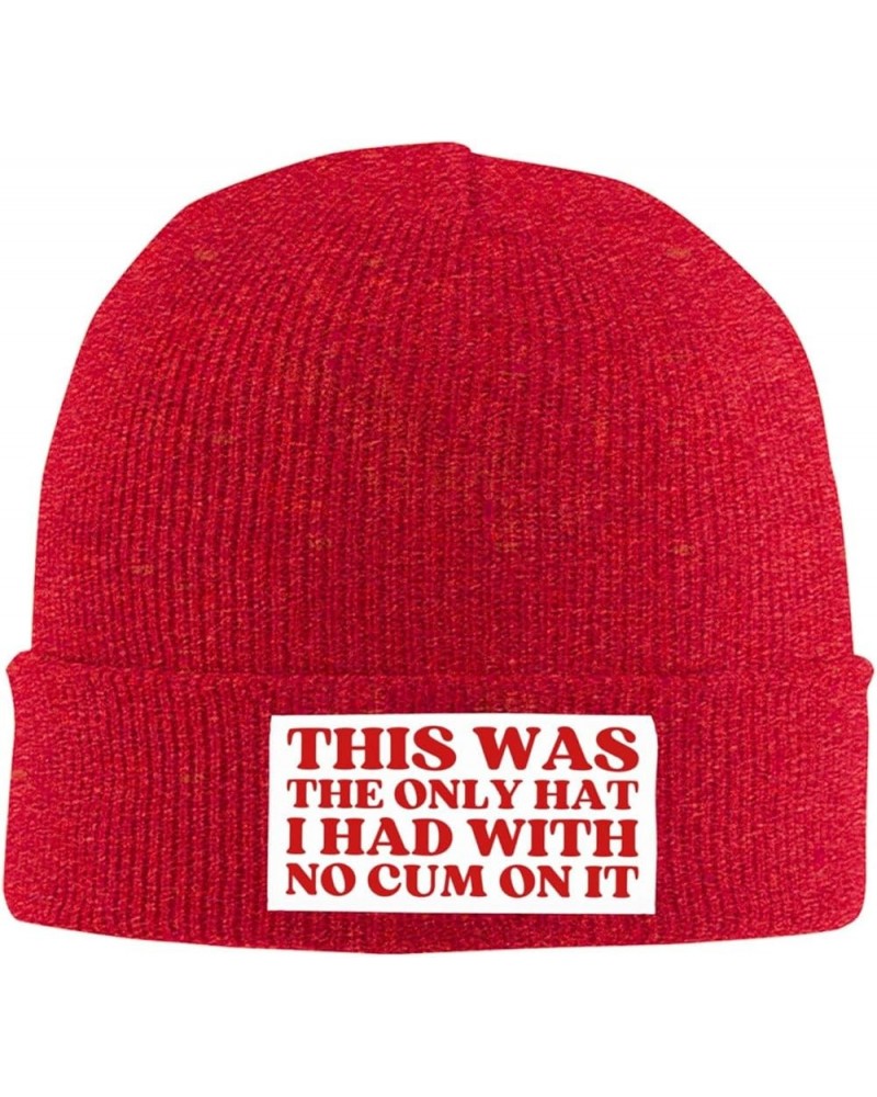 This was The Only Hat I Had with No Cum On It Beanie Hat for Men Women Warm Winter Cap Funny Fashion Knit Hat Red $9.89 Skull...