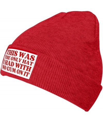 This was The Only Hat I Had with No Cum On It Beanie Hat for Men Women Warm Winter Cap Funny Fashion Knit Hat Red $9.89 Skull...