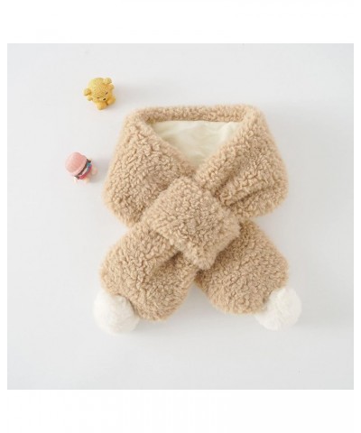 Mens Scarf Cotton Children Plush Scarf Scarf Warm Wool Imitation Scarf Artificial Wool Scarf Khaki $8.36 Scarves