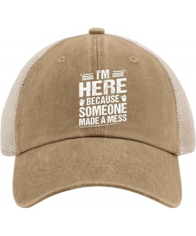 I'm Here Because You Broke Something Golf Hat Camp Hat AllBlack Mens Hat Gifts for Boyfriends Baseball Hat Pigment Khaki $9.2...