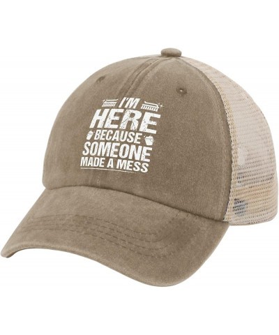 I'm Here Because You Broke Something Golf Hat Camp Hat AllBlack Mens Hat Gifts for Boyfriends Baseball Hat Pigment Khaki $9.2...