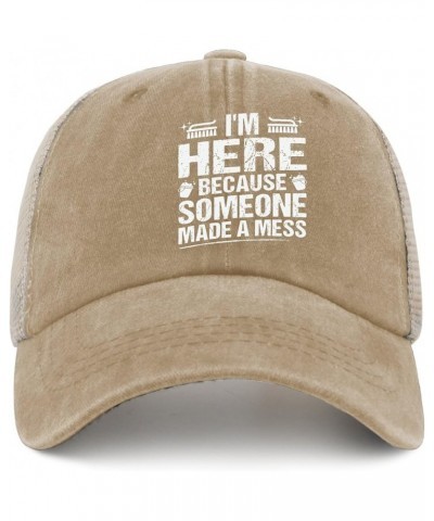 I'm Here Because You Broke Something Golf Hat Camp Hat AllBlack Mens Hat Gifts for Boyfriends Baseball Hat Pigment Khaki $9.2...