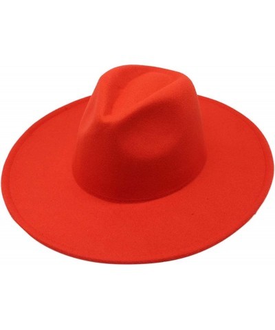 Plain Trucker Cap Unisex Fashion Solid Color British Large Woolen Jazz Hat Red $10.08 Fedoras