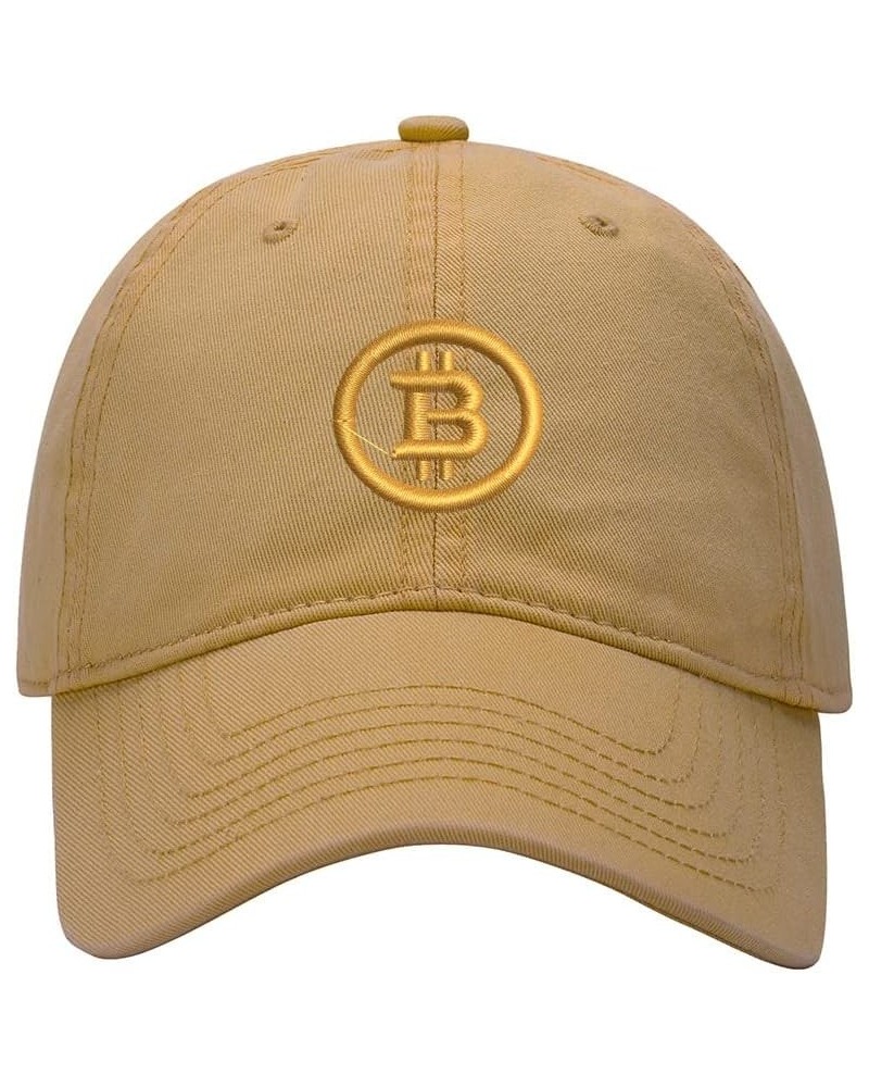 Baseball Cap Men Women Bitcoin Embroidered Unisex Classic Adjustable Strapback Dad Hat Khaki $11.12 Baseball Caps