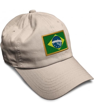 Soft Baseball Cap Brazil Futbol America Cup Dad Hats for Men & Women Stone $16.23 Baseball Caps