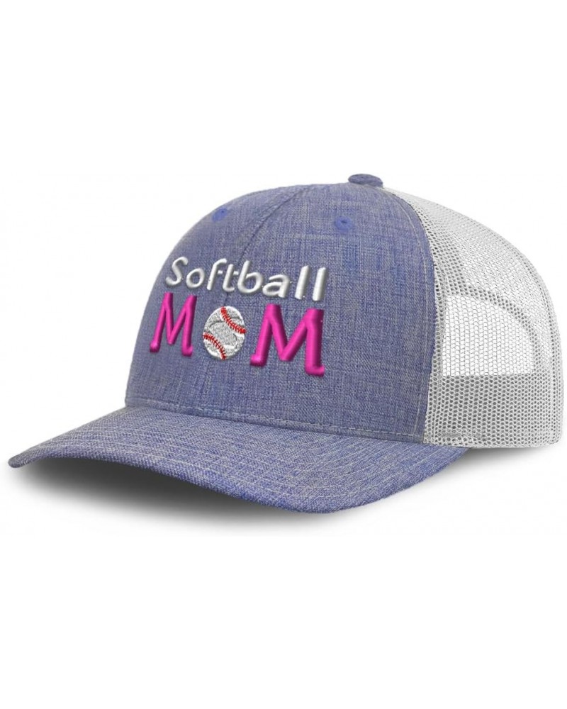 Trucker Baseball Cap Softball Mom Cotton Dad Hats for Men & Women Heather Blue White $15.39 Baseball Caps